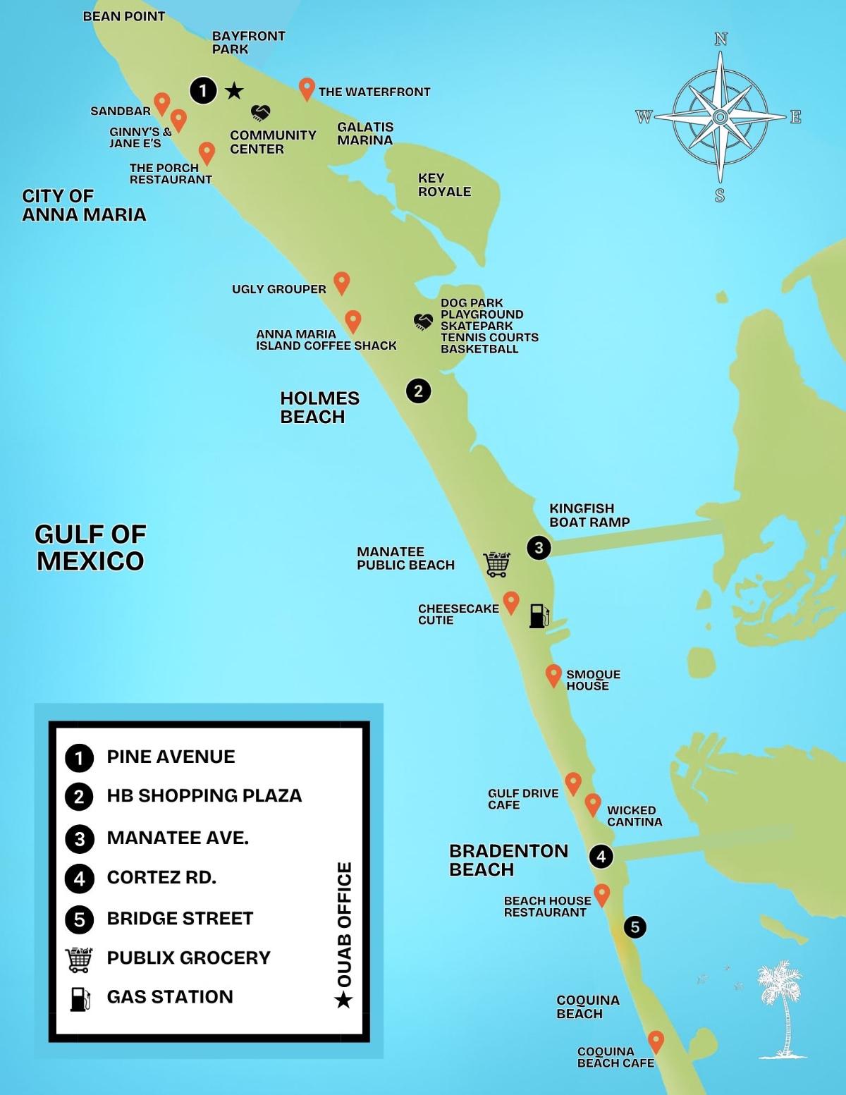 Map of Anna Maria Island | Once Upon a Beach, image size:1200x1553